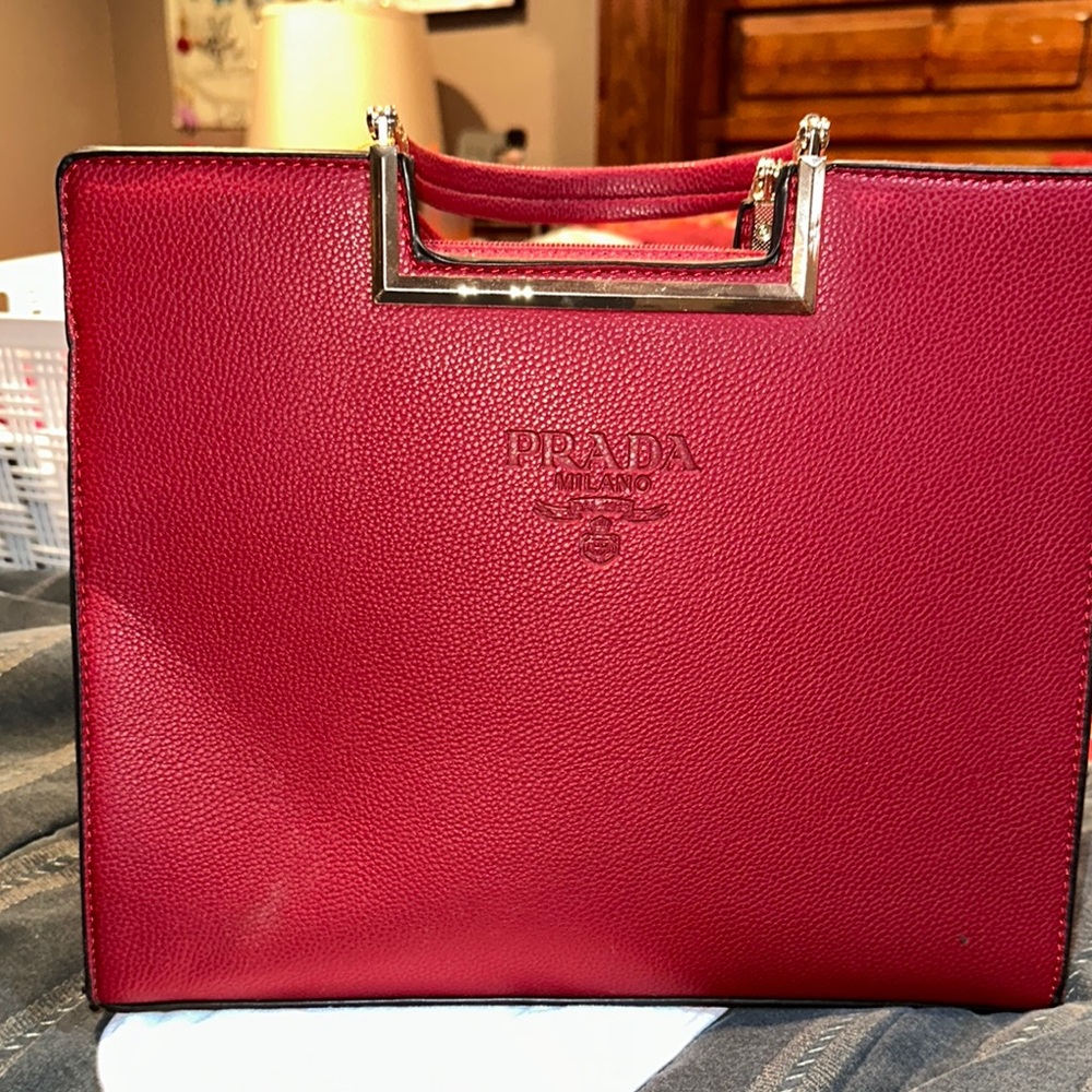 Prada Crimson Leather Tote